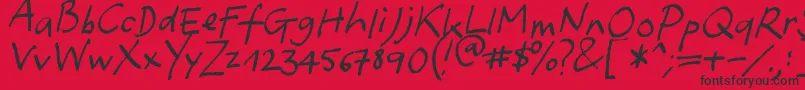 Yafont Font – Black Fonts on Red Background