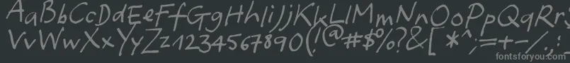 フォントYafont – 黒い背景に灰色の文字