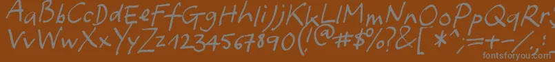 フォントYafont – 茶色の背景に灰色の文字