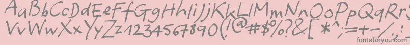 Yafont Font – Gray Fonts on Pink Background