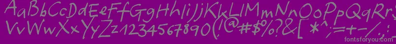 Yafont Font – Gray Fonts on Purple Background