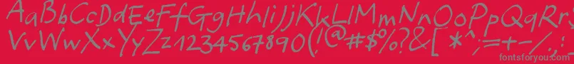 フォントYafont – 赤い背景に灰色の文字