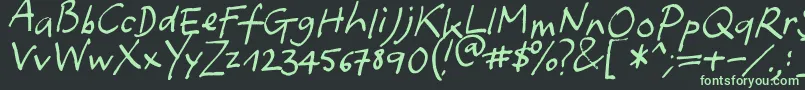 Yafont Font – Green Fonts on Black Background