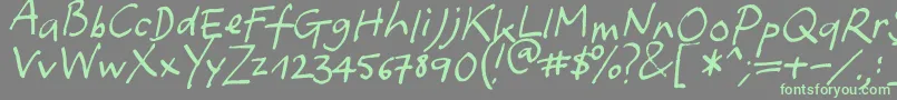 Yafont Font – Green Fonts on Gray Background