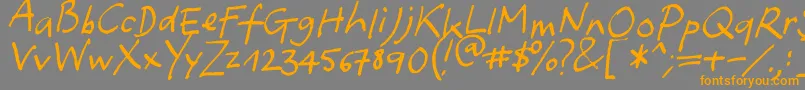 Yafont Font – Orange Fonts on Gray Background