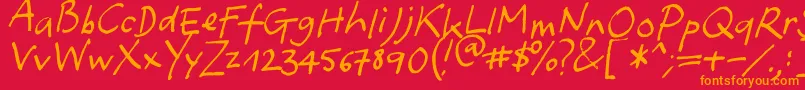 フォントYafont – 赤い背景にオレンジの文字