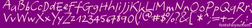 Yafont Font – Pink Fonts on Purple Background