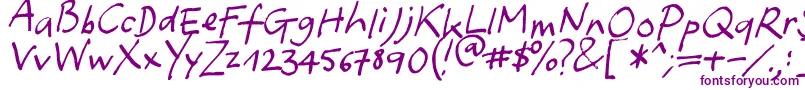 Yafont Font – Purple Fonts on White Background