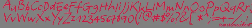 Yafont Font – Red Fonts on Gray Background