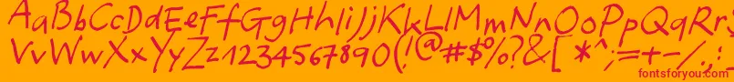 Yafont Font – Red Fonts on Orange Background