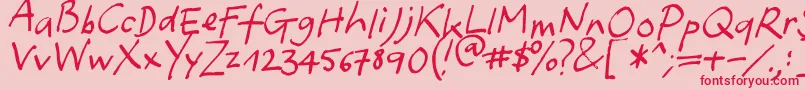 Yafont Font – Red Fonts on Pink Background