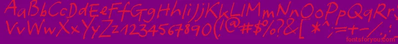 Yafont-Schriftart – Rote Schriften auf violettem Hintergrund