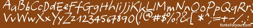 Yafont-Schriftart – Weiße Schriften auf braunem Hintergrund