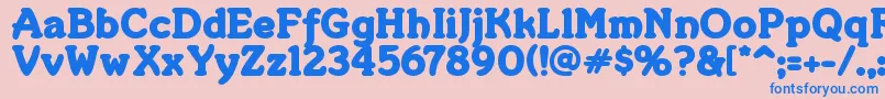 Merkin ffy Font – Blue Fonts on Pink Background