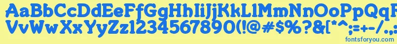 Merkin ffy Font – Blue Fonts on Yellow Background
