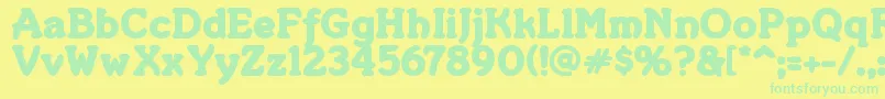 Merkin ffy Font – Green Fonts on Yellow Background