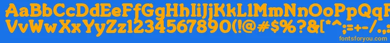 Merkin ffy Font – Orange Fonts on Blue Background
