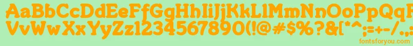 Merkin ffy Font – Orange Fonts on Green Background