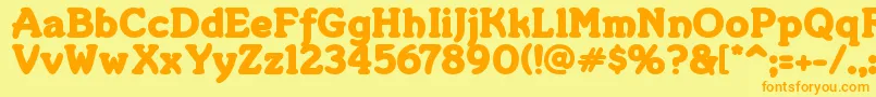 Merkin ffy Font – Orange Fonts on Yellow Background