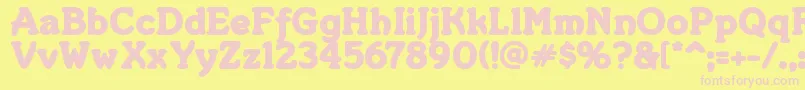 Merkin ffy Font – Pink Fonts on Yellow Background