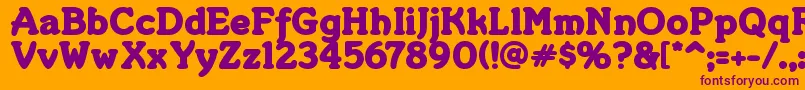 Merkin ffy Font – Purple Fonts on Orange Background