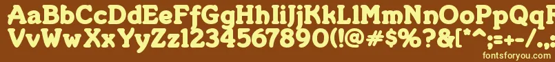 Merkin ffy Font – Yellow Fonts on Brown Background