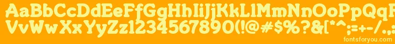 Merkin ffy Font – Yellow Fonts on Orange Background
