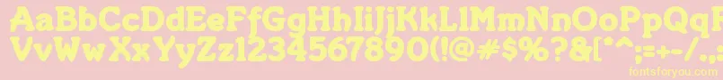 Merkin ffy Font – Yellow Fonts on Pink Background