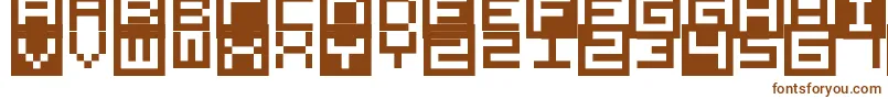 フォントAllSquareNow – 白い背景に茶色のフォント