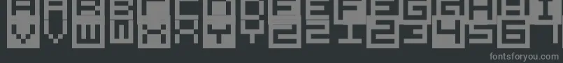 フォントAllSquareNow – 黒い背景に灰色の文字