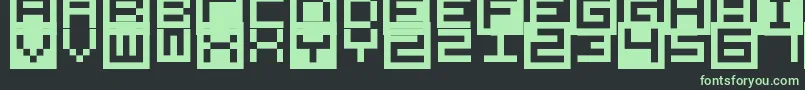 フォントAllSquareNow – 黒い背景に緑の文字
