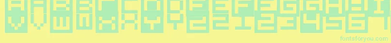 AllSquareNow-Schriftart – Grüne Schriften auf gelbem Hintergrund
