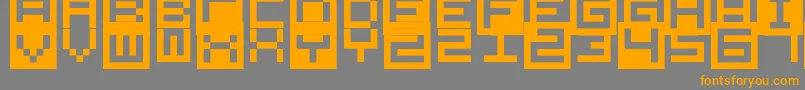 Weitere Informationen zur AllSquareNow-Schriftart AllSquareNow-Schriftart – Orangefarbene Schriften auf grauem Hintergrund