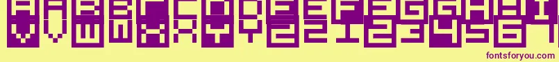 AllSquareNow Font – Purple Fonts on Yellow Background