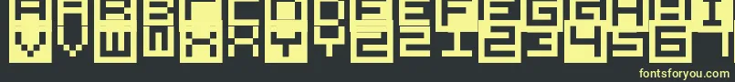 AllSquareNow Font – Yellow Fonts on Black Background