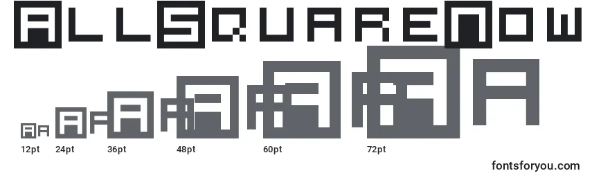 AllSquareNow Font Sizes
