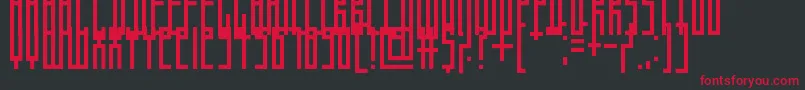 フォントThinman – 黒い背景に赤い文字