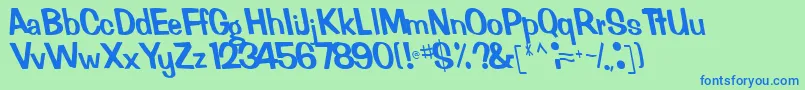 FertileRegular Font – Blue Fonts on Green Background