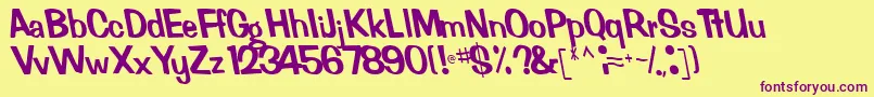 FertileRegular Font – Purple Fonts on Yellow Background