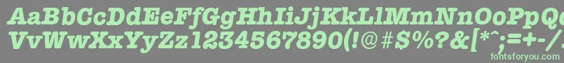 Шрифт TypewriterserialXboldItalic – зелёные шрифты на сером фоне