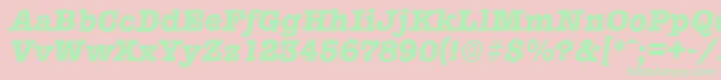 TypewriterserialXboldItalic Font – Green Fonts on Pink Background