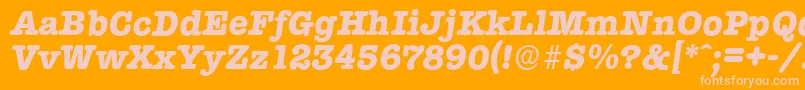 TypewriterserialXboldItalic Font – Pink Fonts on Orange Background