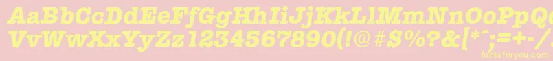 TypewriterserialXboldItalic Font – Yellow Fonts on Pink Background