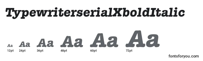 TypewriterserialXboldItalic Font Sizes