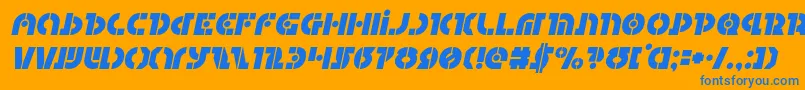 フォントQuestlokital – オレンジの背景に青い文字