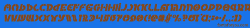 Questlokital Font – Brown Fonts on Blue Background