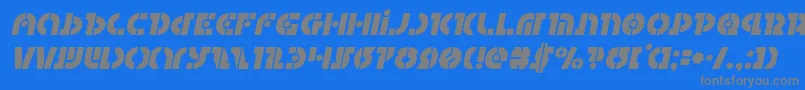 フォントQuestlokital – 青い背景に灰色の文字