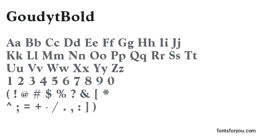 Schriftart GoudytBold – Alphabet, Zahlen, spezielle Symbole