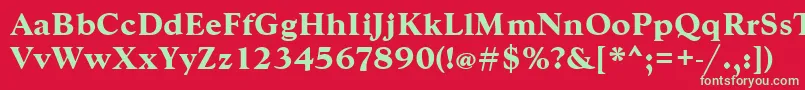 フォントGoudytBold – 赤い背景に緑の文字