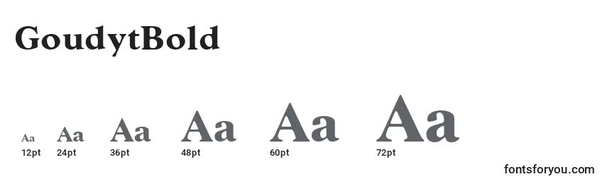 GoudytBold Font Sizes